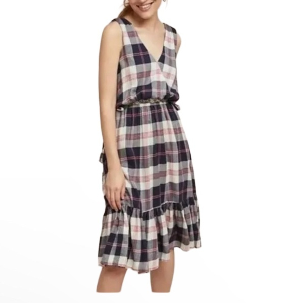 Anthropologie Isabella Sinclair Dickens Size Small
Pink Blue White Plaid…